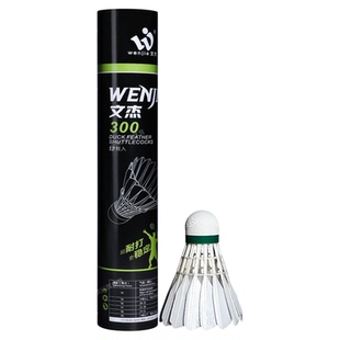 文杰300羽毛球耐打不易烂飞行稳定水鸭驼背专业球馆训练球12只装