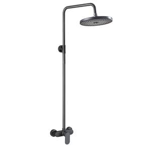 枪灰色卫生间淋浴全铜龙头升降淋浴器 工程款冷热淋雨花洒套装