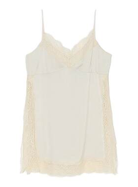 MOUSSY 2026夏季新品甜美风蕾丝拼接侧开叉吊带衫010JS330-3421