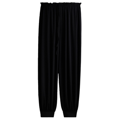 HM女装裤子2026夏季新款通勤绉织汗布灯笼裤腿松紧腰长裤1320753