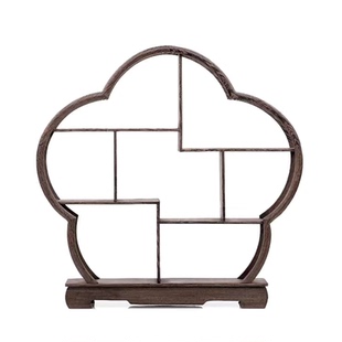 实木盲盒展示架收纳庭前墨梅手办泡泡玛特公仔积木小摆件展示盒