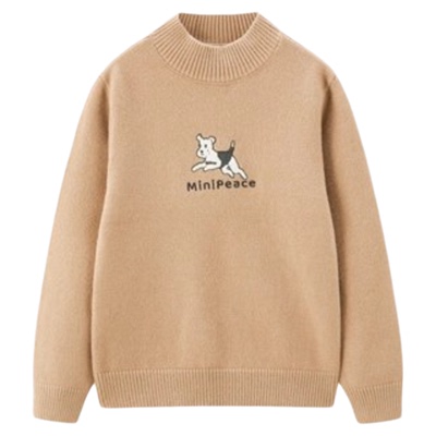 MINIPEACE太平鸟童装儿童半高领毛衣针织衫男女童毛衫打底衫秋冬