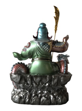 新款彩绘关公神像关二爷佛像摆件