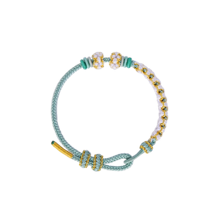 铃兰花手链女款红绳编织绳diy手绳半成品可穿转运珠黄金手工编绳