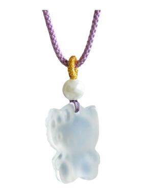 卡通猫咪天然可爱玉坠冰种玉髓