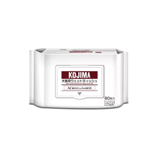 日本KOJIMA宠物湿巾猫咪狗狗专用抑菌泪痕免洗除臭清洁80片4包