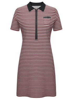 IIIVIVINIKO春季新款复古条纹Polo连衣裙女B511118646B