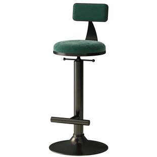 简约圆凳吧台椅家用奶茶店前台椅旋转升降椅子酒吧高脚凳岛台吧凳