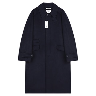 【含羊绒羊毛】BESLOW韩国男女25秋季长款毛呢外套大衣MUSINSA