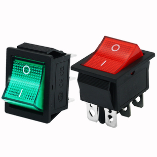 KCD4船型开关电焊机 大电流电源按钮四脚带灯大功率50A翘板船形