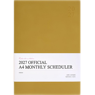 韩国indigo商务2027月计划日程本手账本A4大日记会议记事本笔记本