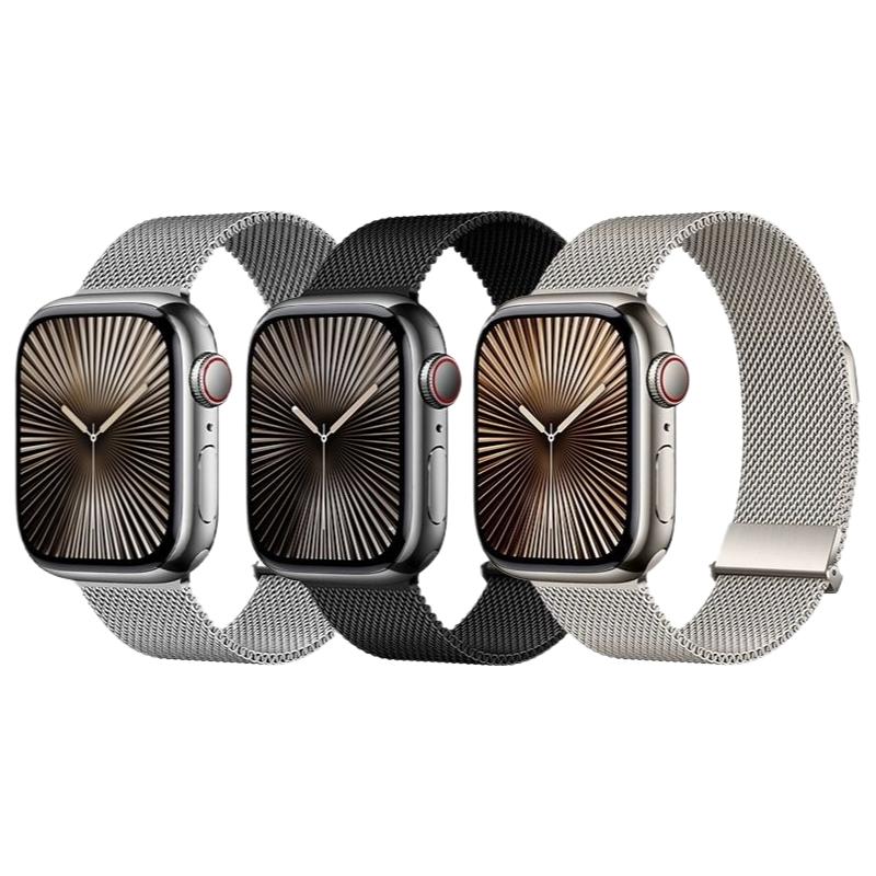 【官款】适用iwatch表带S11苹果手表S10米兰尼斯applewatch9金属SE3智能8男S7腕带磁吸高级ultra3女watch运动