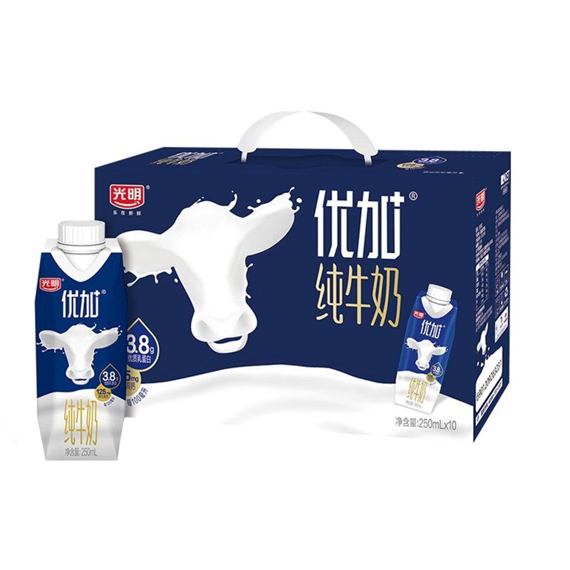 光明优加纯牛奶3.8g蛋白质早餐奶