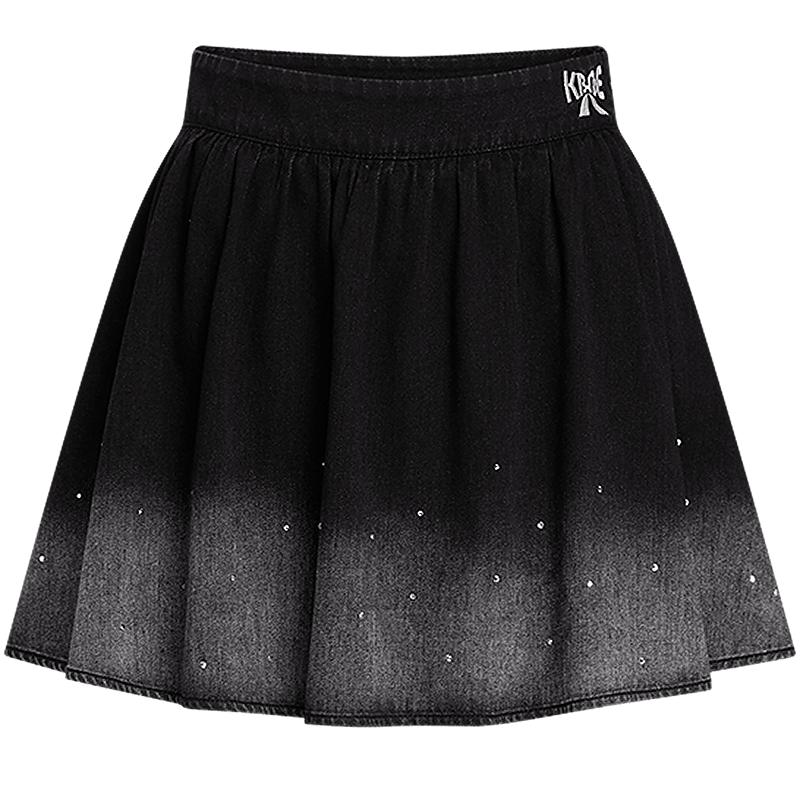 KBNE短裙女黑色水洗牛仔收腰裙半身裙2025夏季新款学院风a字半裙