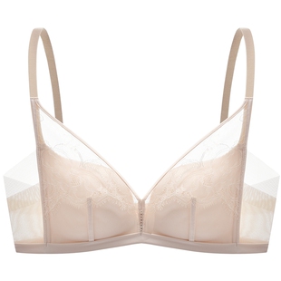 商场同款MYBODY新款内衣女聚拢小胸网纱睫毛蕾丝无钢圈文胸女胸罩