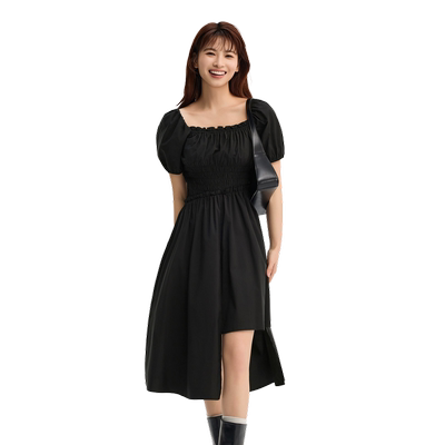 连衣裙法式森马不规则短裙