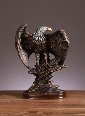 创意雄鹰老鹰摆件轻奢高档酒柜家居书房桌面办公室客厅玄关装饰品