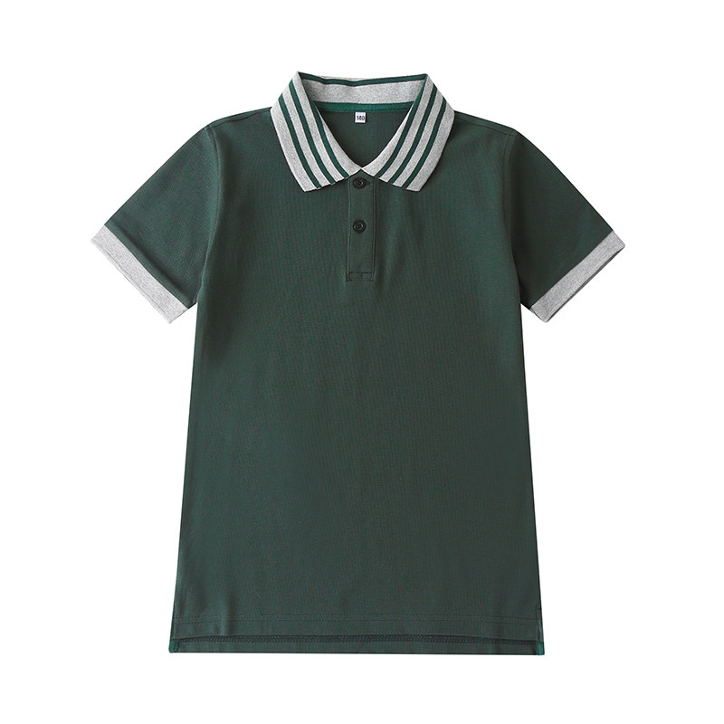 小学生校服蓝色男童短袖条纹