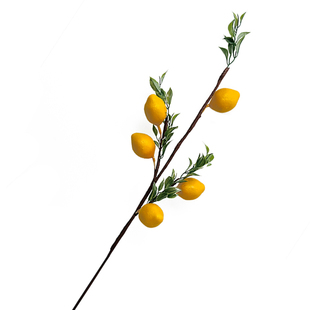 复古森林仿真小柠檬假果假花家居装饰花橱窗美陈设年宵新年过年花