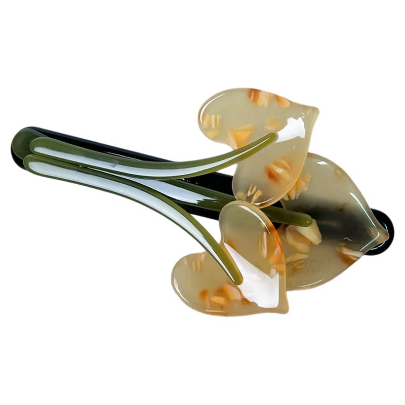 高品质原创马蹄莲花朵醋酸发夹女后脑勺半扎发卡弹簧夹一字夹头饰