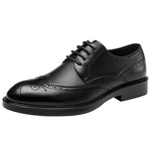 【华韵英伦】奥康春秋新款英伦商务正装皮鞋真皮布洛克雕花约会鞋