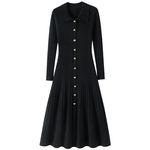 气质大放异彩！100%纯山羊绒连衣裙子女POLO领纯羊绒毛衣长款裙子