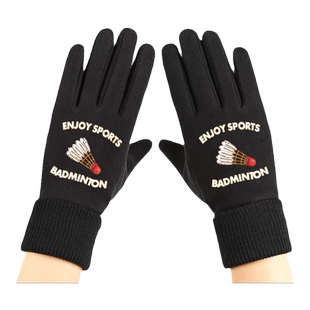中国羽毛球协会爱好者运动手套麂皮绒男女骑行车防风保暖款可定制