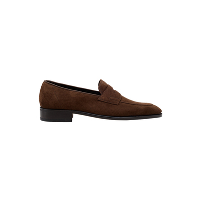 【臻贵典藏】JOHN LOBB 男士JAMES深棕色休闲绒面革乐福鞋