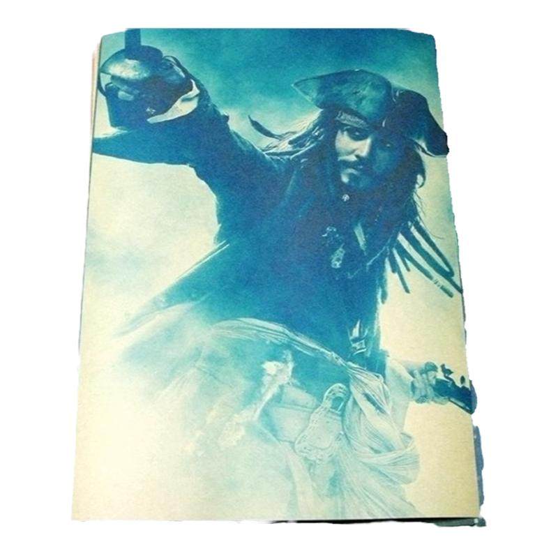 加勒比海盗5  死无对证约翰尼德普杰克船长复古牛皮纸海报装饰画