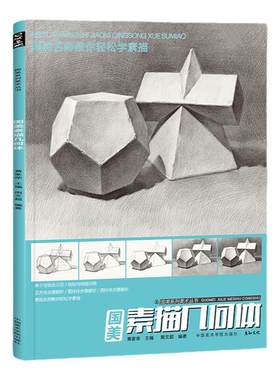 周文超国美素描几何体+素描静物2本组合装    临摹书画册入门教材基础范本水果衬布写生照片书结构绘画画初学者美术培训班学生练习