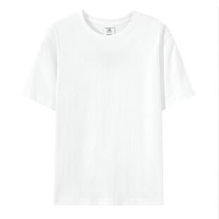 250g重磅短袖t恤男美式纯棉纯色上衣女白色体恤情侣打底半袖内搭
