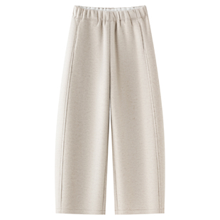 紫红色小个子加厚哈伦裤女2025新款冬季高腰醋酸羊毛九分休闲裤