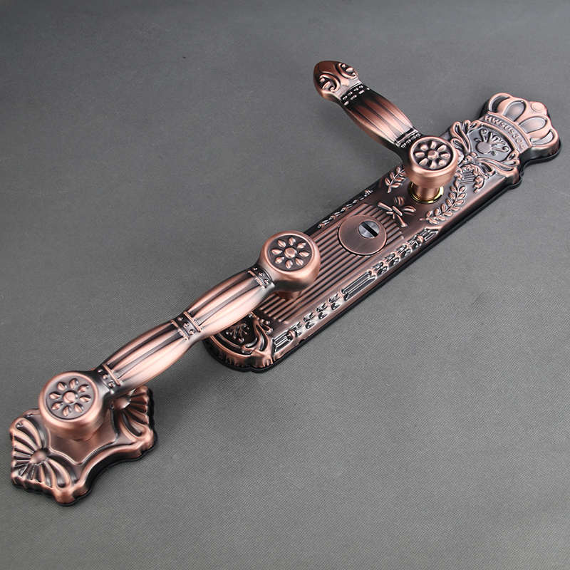 别墅对开门锁双开门不锈钢拉手 816A-88长款304红古铜门把手C级锁