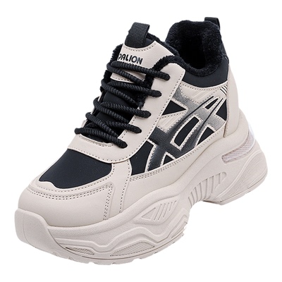 秋冬季真皮二棉鞋厚底保暖运动鞋