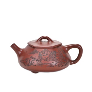 范家壶庄宜兴紫砂壶名家纯全手工原矿龙血砂家用茶具六方石瓢壶