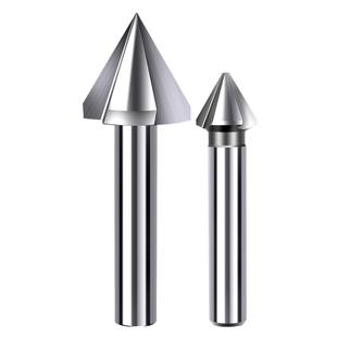 三刃倒角刀直柄钻头60度去毛刺不锈钢沉孔铣刀120度导角忽钻到角