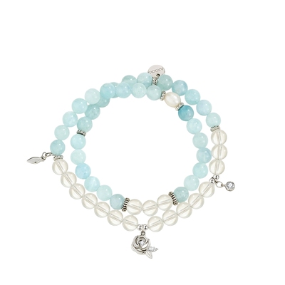 阿吉豆AJIDOU手串海蓝宝水晶手链