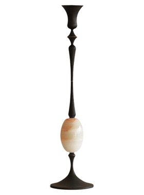 侘寂风天然石材相框摆件蜡烛烛台