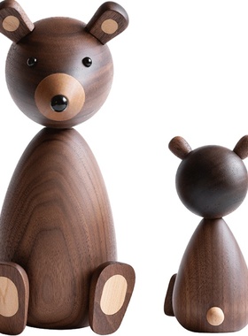 小熊木质儿童设计师北欧风摆件