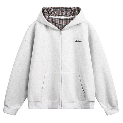 美式cleanfit字母刺绣连帽卫衣