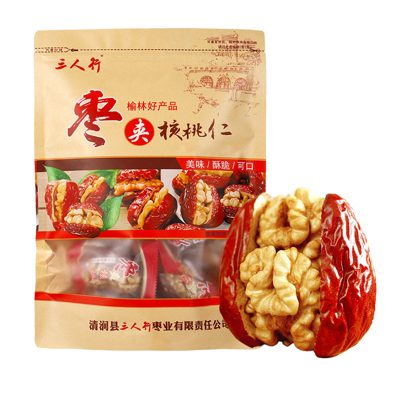 新货红枣夹核桃仁枣夹核桃单独包枣类制品