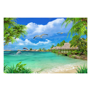 草原风景海报墙贴画自粘大自然草地蓝天壁纸客厅沙发背景墙装饰画