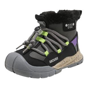 Abckids童鞋冬季加绒保暖加厚耐磨雪地靴校园男童女童潮流休闲鞋