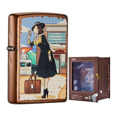 zippo打火机风中女郎礼物