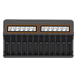 12槽液晶18650锂电池充电器5号7号镍氢电池智能手电筒小风扇座充