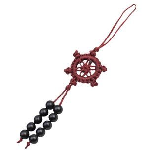 法轮结吊坠天然木质小挂件佛珠手串项链DIY配件材料流苏玉佩挂绳