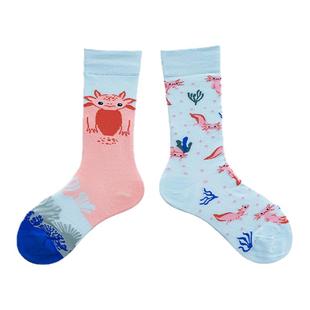 潮袜原创不对称袜子女AB款ins风设计情侣个性卡通兔子创意中筒袜