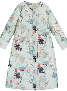 文艺羽绒服女款冬季仙鹤印花外套