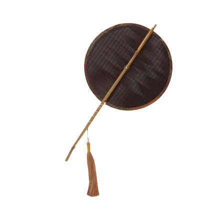 细竹丝腰扇可收卷扇子送收纳袋子