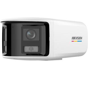 海康威视监控摄影头800万poe网络180°双摄广角夜视臻全彩摄像机